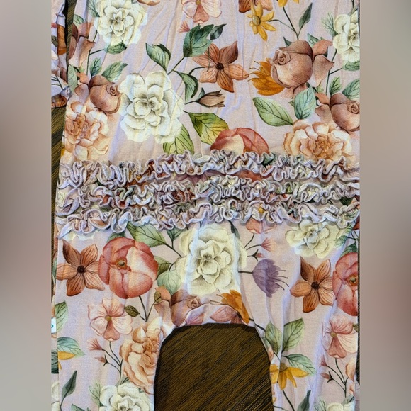 Bamboo Toddler 2T Lot of 4 Posh Peanut Ruffled Pajama Bums & Roses Romper Dress - Picture 5 of 14